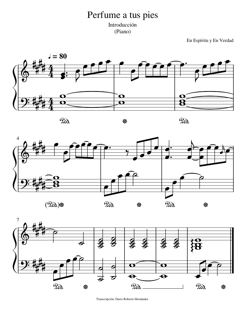 Perfume a tus pies Sheet music for Piano (Solo)