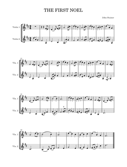 The first noel – John Stainer (Violin duet)