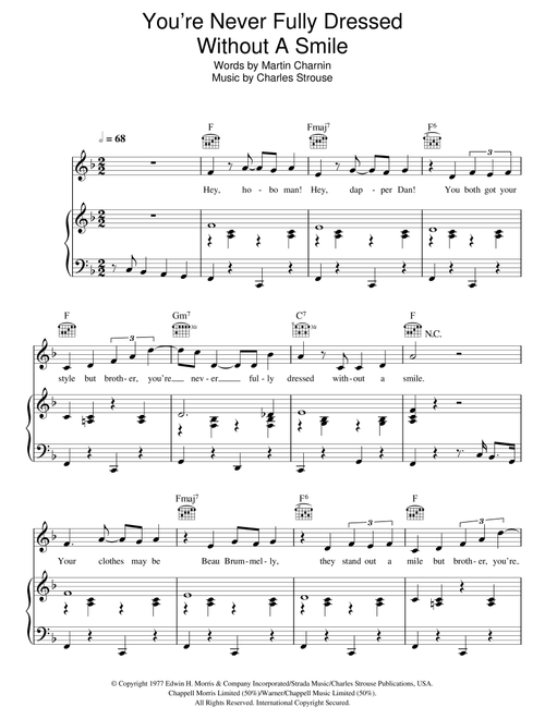 You're Never Fully Dressed Without A Smile - Charles Strouse (Piano-Vocal-Guitar (Piano Accompaniment))