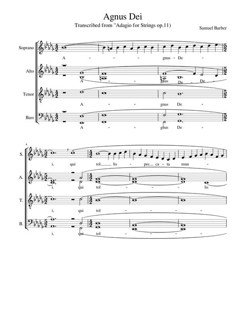 Agnus Dei S Barber