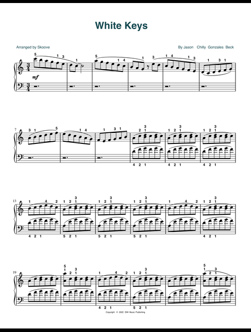 White Keys (arr. Skoove) - Chilly Gonzales (Piano Solo)