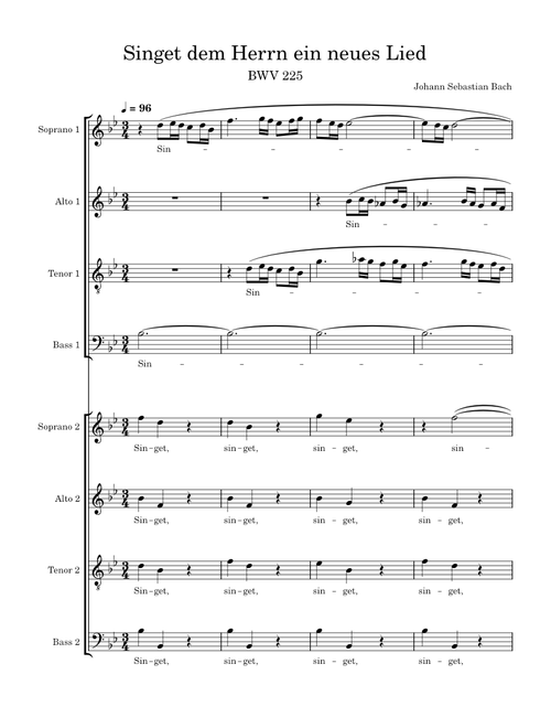 Singet dem Herrn ein neues Lied, BWV 225 – Johann Sebastian Bach Singet dem Herrn ein neues Lied