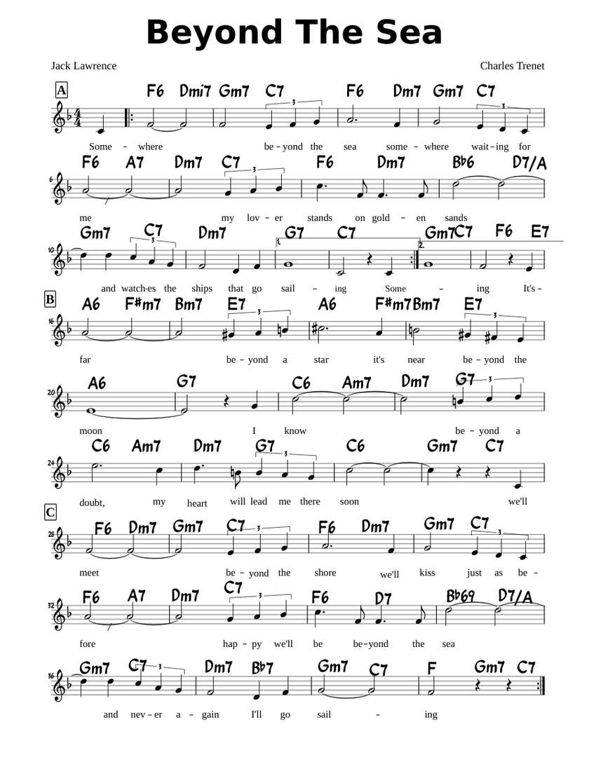 Beyond The Sea Sheet music for Piano (Solo)