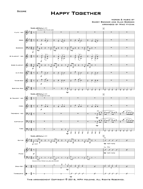 Happy Together (Arr. Mike Hyziak) - The Turtles (Large Ensemble)