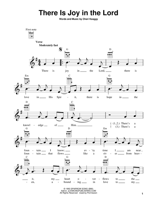 There Is Joy In The Lord - Cheri Keaggy (Ukulele)