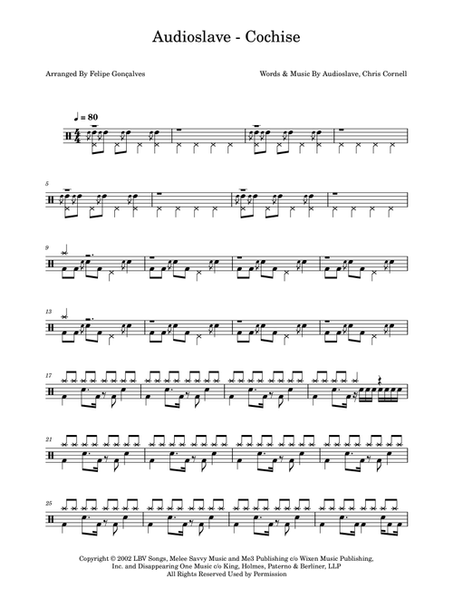 Cochise (Arr. The Ninja) - Audioslave (Drums)