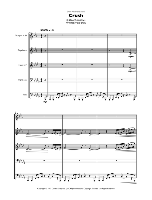 Crush (Arr. Seb Skelly) - Dave Matthews Band (Brass Ensemble)