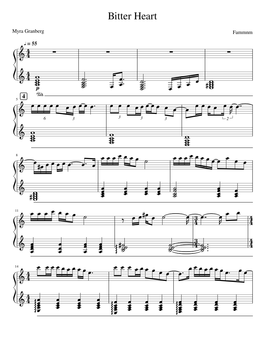 Heart Best 楽譜集 心拍数#0822/Heart beat number #0822 Sheet Music for Piano