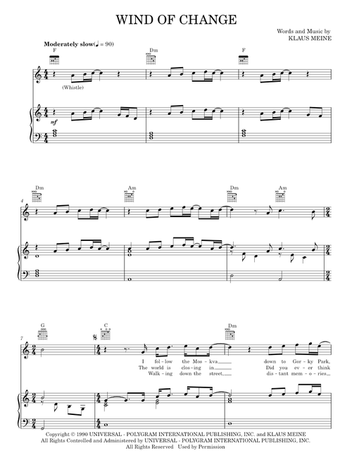 Wind of change - Scorpions (Piano-Vocal-Guitar)