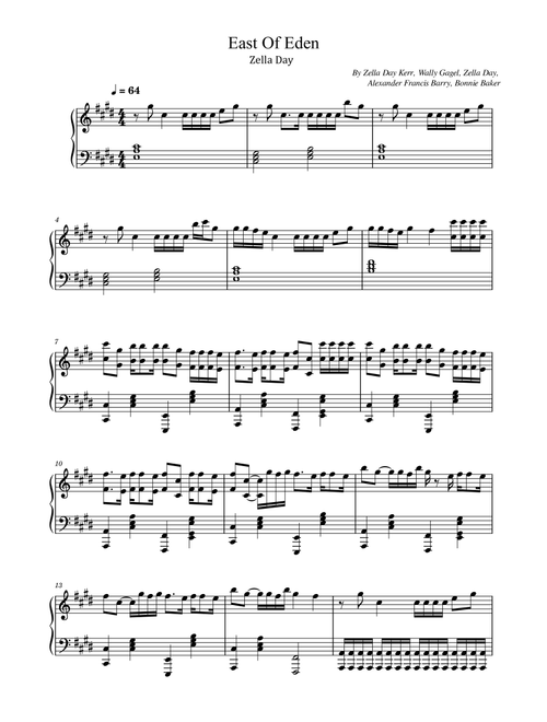 East Of Eden (Arr. poon) - Zella Day (Piano Solo)