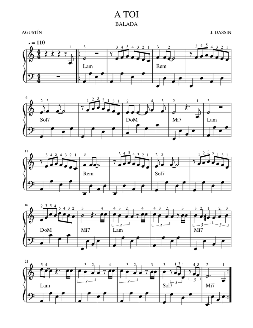 A TOI Sheet music for Accordion (Solo)