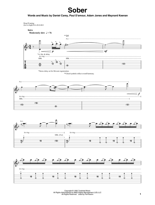 Sober - Tool (Guitar Tab Play-Along)