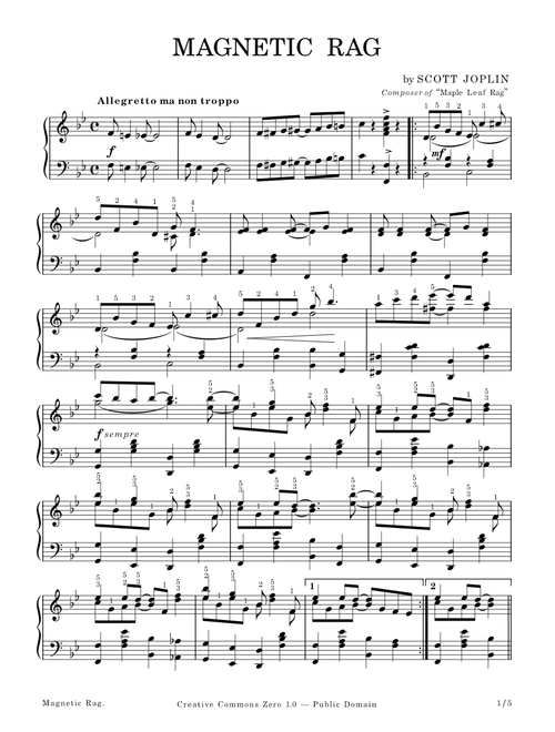 Magnetic Rag – Scott Joplin – 1914