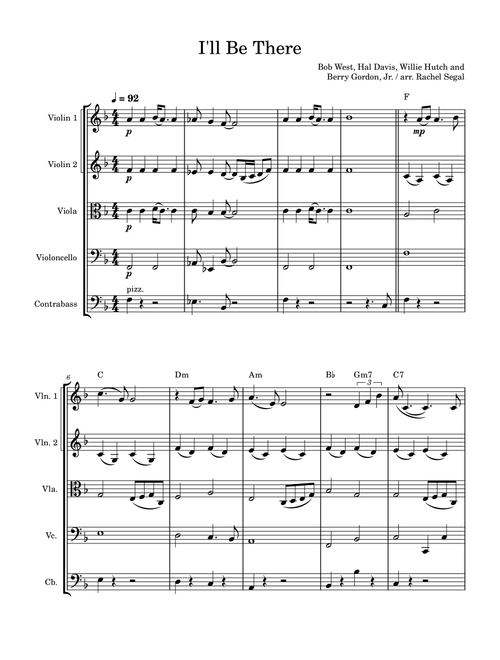 I'll Be There (Arr. Rachel Segal) - The Jackson 5 (String Ensemble)