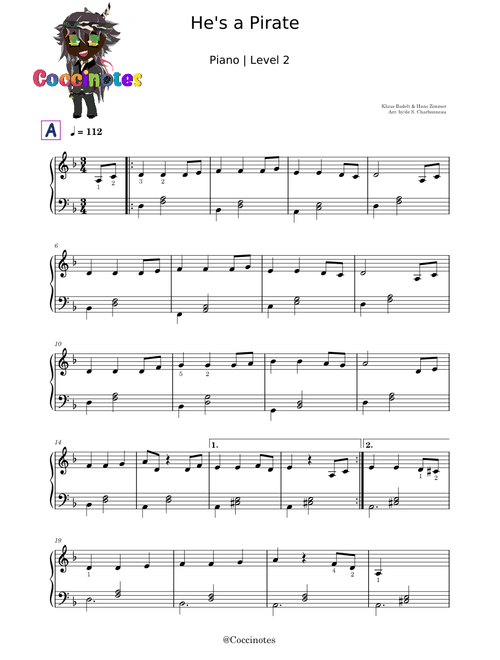 He's a pirate | Piano Level 2