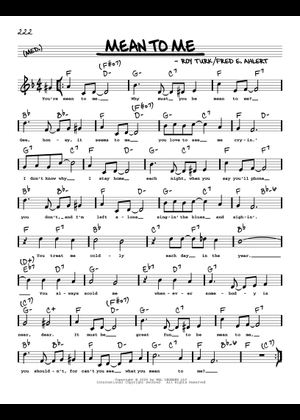 Play Official version of Mean To Me (arr. Brent Edstrom) Sheet