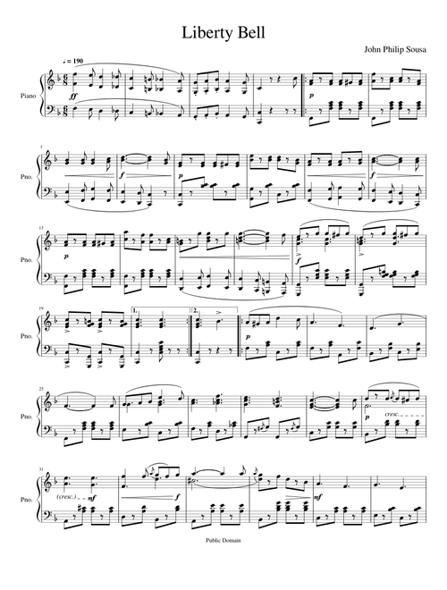 Liberty Bell March (Piano Arrangement)