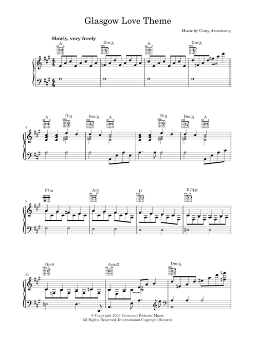 Glasgow Love Theme - Craig Armstrong (Piano Solo)