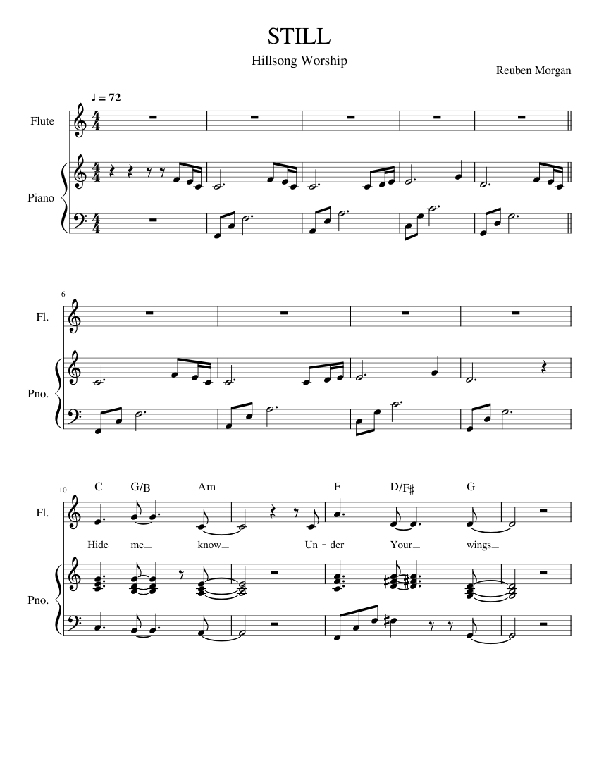Still Musical Notes STILL Chords Acc Sheet Music for Piano, Flute (Solo) | MuseScore.com