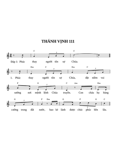 Thánh vịnh 111 - Kim Long