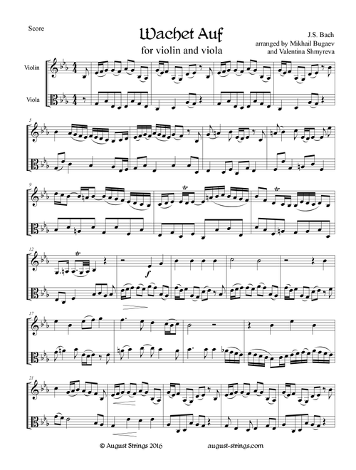 Wachet Auf (Arr. Mikhail Bugaev, Valentina Shmyreva) - J.S.BACH (Instrumental Duet)