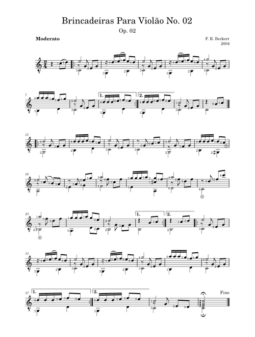 Brincadeiras Para Violão No. 02 - Op. 02 - 2004