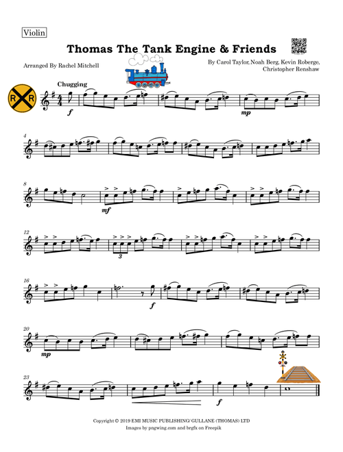 Thomas The Tank Engine & Friends (Arr. Rachel Mitchell) - Carol Taylor, Noah Berg, Christopher Renshaw (Violin Solo)