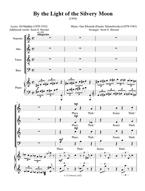 By the Light of the Silvery Moon (Arr. Scott S. Stewart) - Gus Edwards (Choral, SATB)