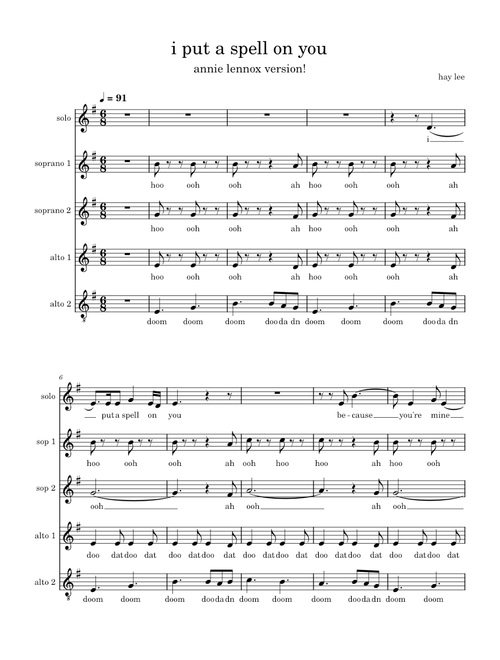 I Put A Spell On You - Annie Lennox (SSAA)