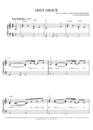 Play Official version of Only grace Sheet Music by Matthew West for ...