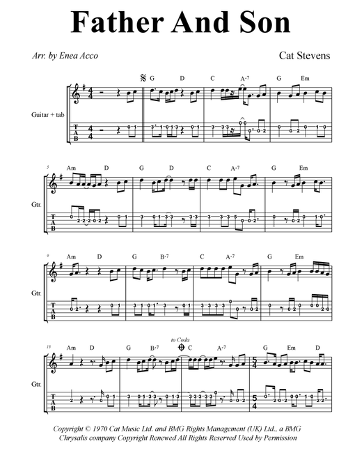 Father And Son (Arr. Enea Acco) - Boyzone (Lead Sheet - Fake Book)