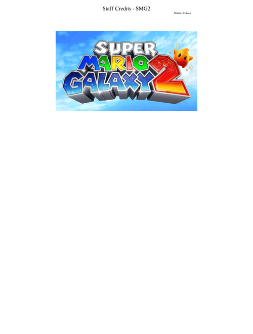 Staff Credits - Super Mario Galaxy 2