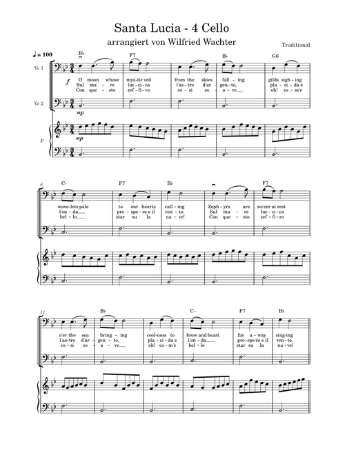 Santa Lucia – 4 Cello