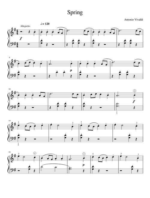 Spring by Antonio Vivaldi (for Beginners)