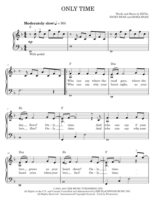 Only time - Enya (Easy Piano)