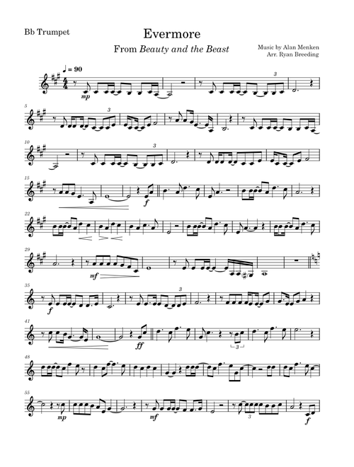 Evermore – Alan Menken from Beauty and the Beast (Trumpet Solo)