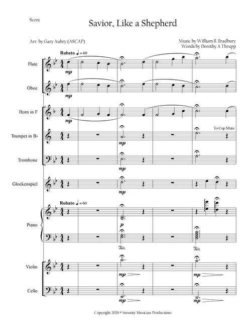 Savior, Like a Shepherd (Arr. Serenity Musician Productions) (Large Ensemble)