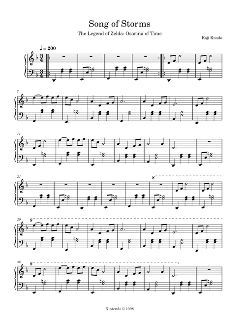 Song of Storms (from The Legend of Zelda: Ocarina of Time) - Koji Kondo