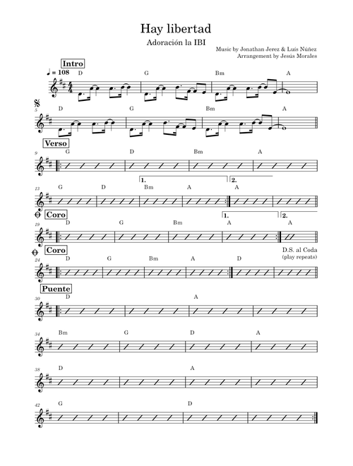 Hay libertad (lead sheet)