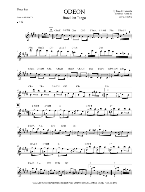 Odeon (Arr. Leo Silva) - Antoine Zemor (Tenor Sax Solo)