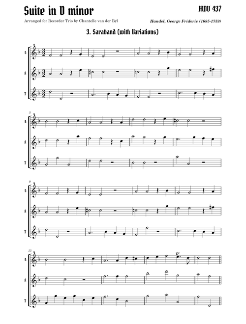 Suite in D minor, HWV 437 (SAT) – Georg Friedrich Händel