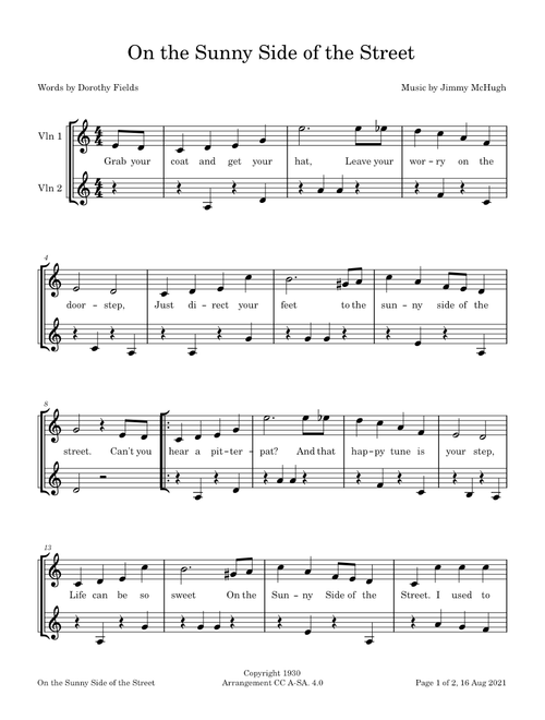 On the sunny side of the street – Louis Armstrong