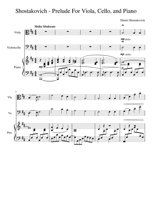 Shostakovich - Prelude For Viola, Cello, and Piano