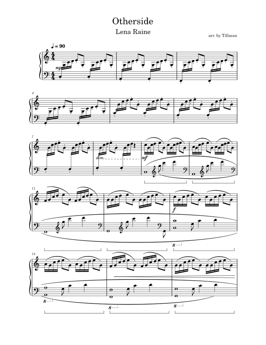 Otherside Lena Raine (from minecraft) Sheet music for Piano (Solo