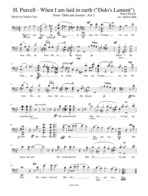 H. Purcell - When I am laid in earth (Dido's Lament)