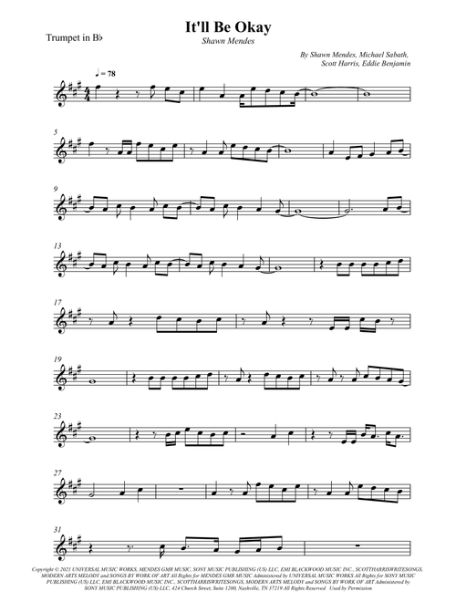 It'll Be Okay (Arr. Wesley S. SIlva) - Shawn Mendes (Trumpet Solo)