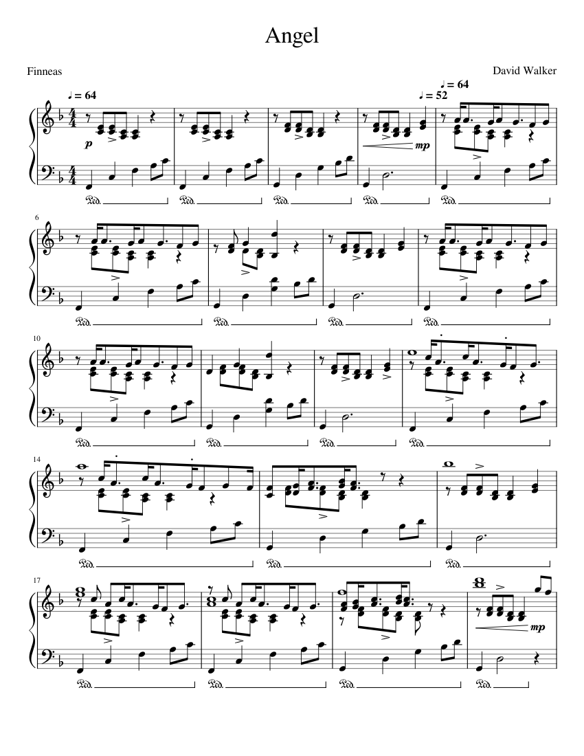 Angel by Finneas Sheet Music for Piano (Solo) | MuseScore.com