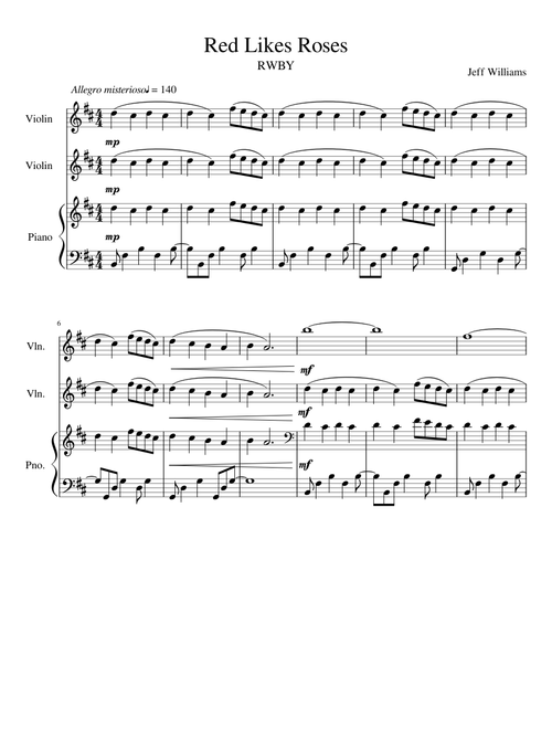 Red Like Roses (2 Violins and Piano)