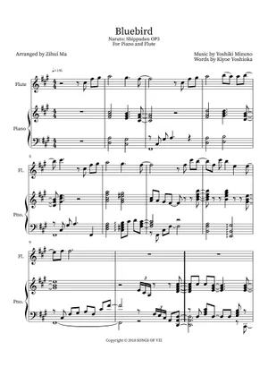 Bluebird Notes Play Official version of Blue bird Sheet Music by Ikimono-Gakari for ...