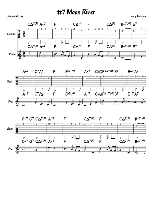 Moon River (Arr. John Fries) - Andy Williams (Guitar and Piano)